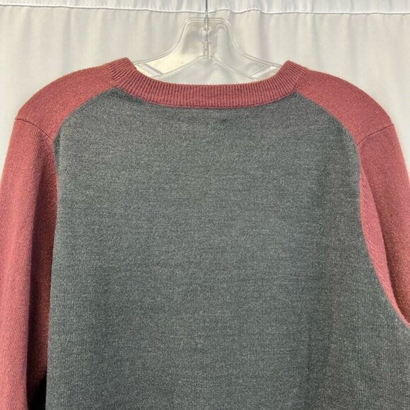 Croft & Barrow Mens Pullover Sweater Red Gray Crew Neck Long Sleeve Knit M - Picture 4 of 10